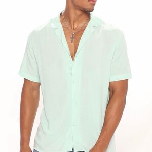 Fashion Nova Mint Green Button Up Shirt